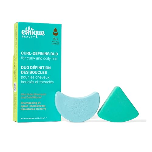 Ethique Beauty Mini Sampler Solid Shampoo & Conditioner Bar Set - Curl-Defining Shampoo & Conditioner with Shea Butter - Plastic-Free, Cruelty-Free Beauty & Personal Care Ethique