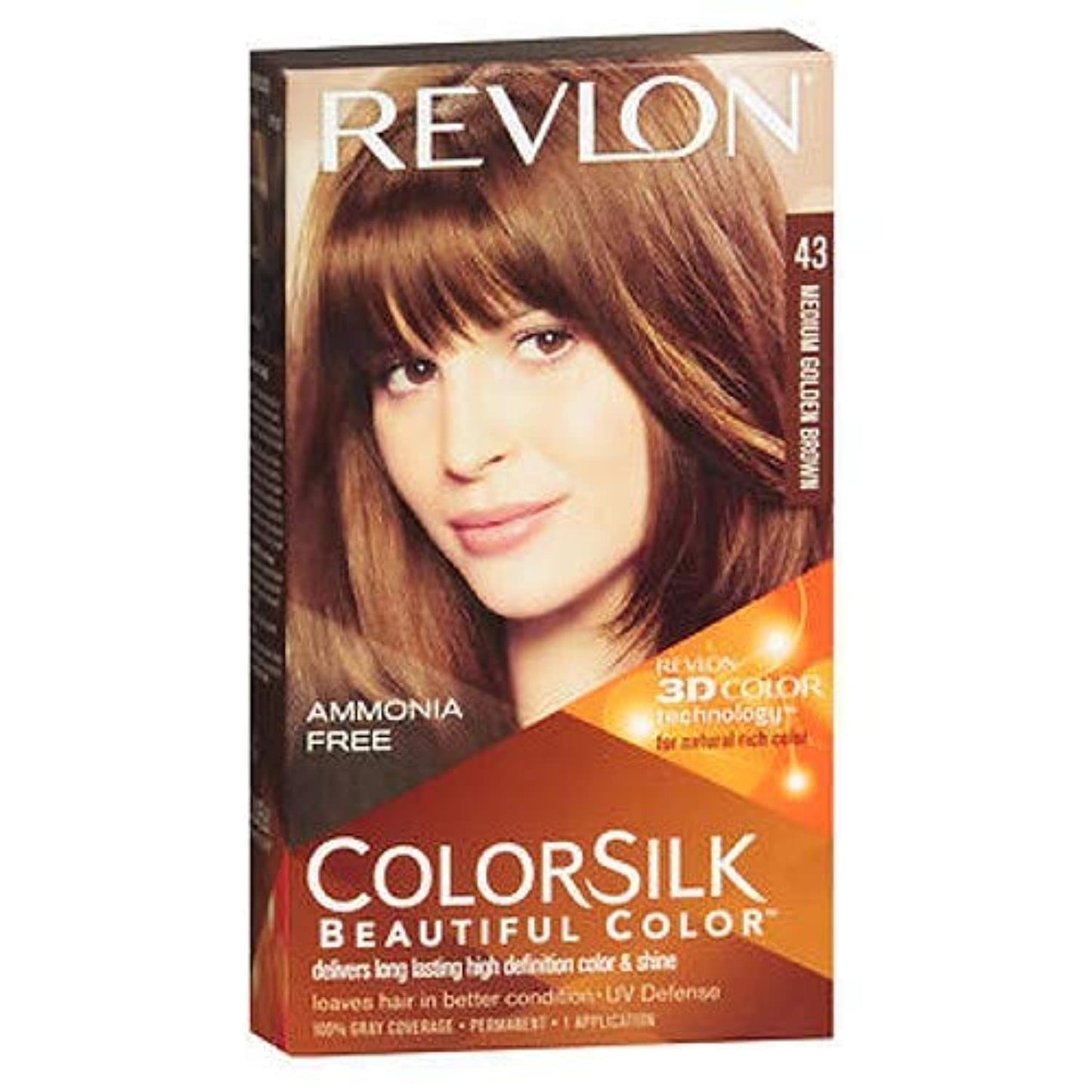 Revlon ColorSilk Hair Color [43] Medium Golden Brown 1 ea (Pack of 2) Beauty & Personal Care REVLON