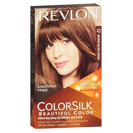 Revlon ColorSilk Hair Color [43] Medium Golden Brown 1 ea (Pack of 2) Beauty & Personal Care REVLON