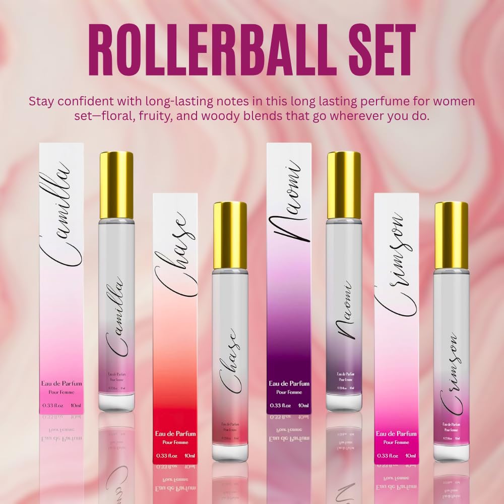 Rollerball Perfume Set for Women - INSPIRED by A WORLD RENOWNED WOMEN'S PERFUME - Jasmine, Musk, Yuzu, Vanilla - Sweet, Elegant, Floral, Long-Lasting Beauty & Personal Care Regal Fragrances