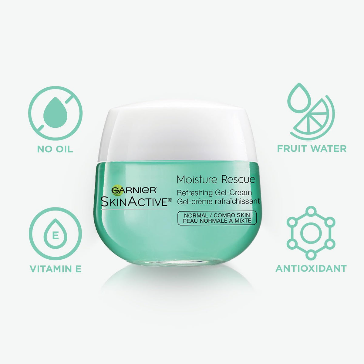 Garnier SkinActive Moisture Rescue Refreshing Gel-Cream for Normal/Combo Skin, Oil-Free, 1.7 Oz (50g), 1 Count (Packaging May Vary) Beauty & Personal Care Garnier
