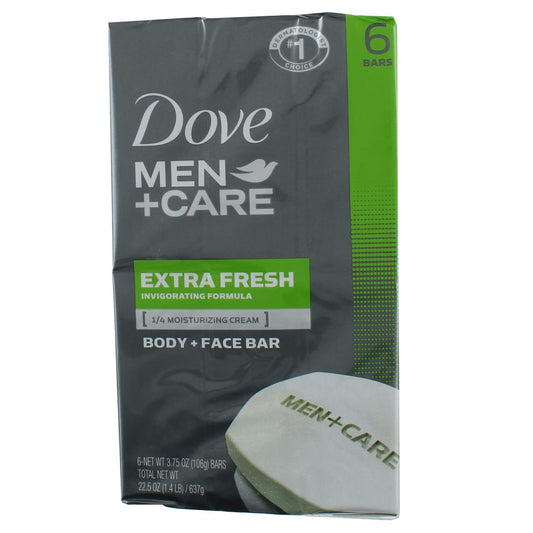 Dove Men+Care Extra Fresh Body + Face Bars, Invigorating Scent, 3.75 oz, 6 Ct (4 pack) (Bundle) Beauty & Personal Care Dove