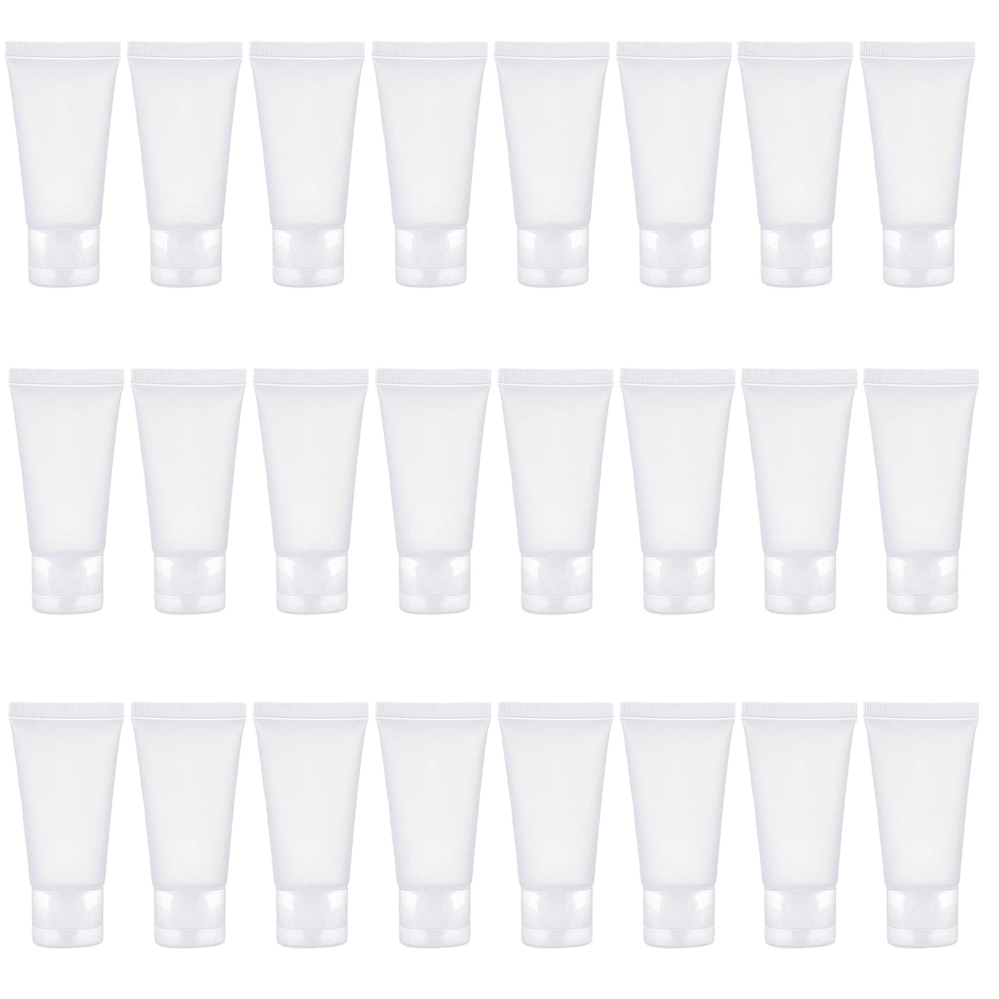 24PCS 30ml/1oz Empty Portable Refillable Clear Plastic Cosmetic Soft Tubes Bottles with Flip Cover Makeup Sample Travel Packing Container Holder Vial Beauty & Personal Care vipolish
