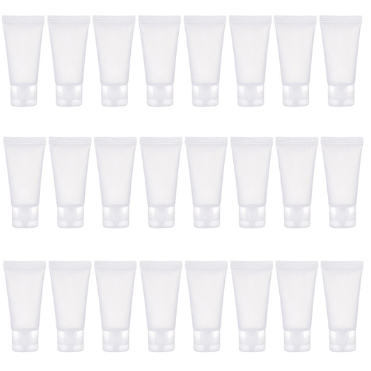 24PCS 30ml/1oz Empty Portable Refillable Clear Plastic Cosmetic Soft Tubes Bottles with Flip Cover Makeup Sample Travel Packing Container Holder Vial Beauty & Personal Care vipolish