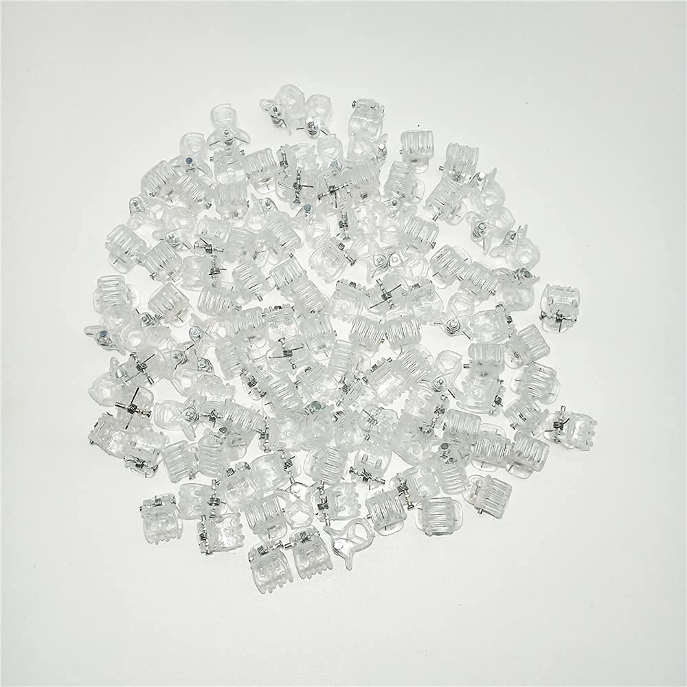 100 Pieces-Pack Mini Hair Claw Clips Plastic Claws Pins Clamps Small Jaw for Girls and Women Gifts(1.0cm clear) Beauty & Personal Care LOVESUMMER