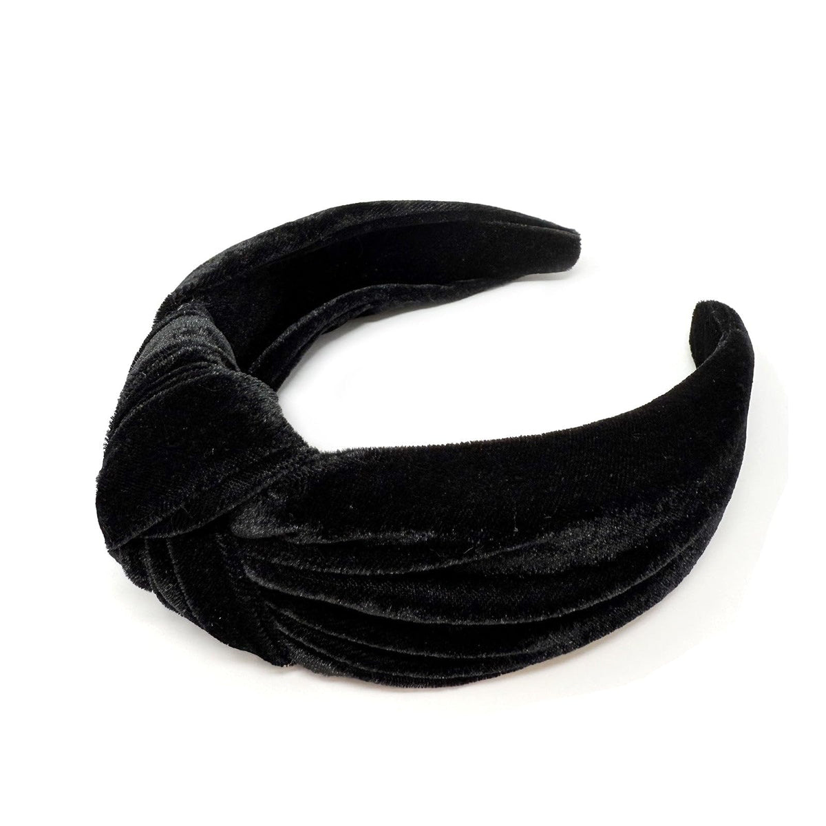 allydrew Wide Knotted Velvet Headbands, Top Knot Velvet Headbands for Women, Black