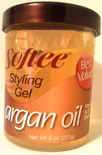Softee argan oil styling gel 8 ounce, Yellow, 8 Ounce Beauty & Personal Care Softee