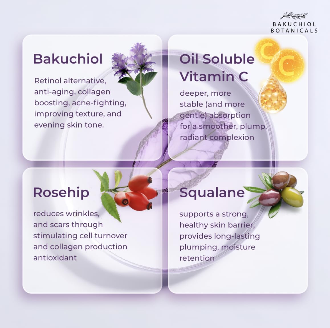 Bakuchiol Botanicals Facial Serum - Plant-Based Retinol - Evens Natural Tone & Complexion - Diminishes Blemishes & Damaged Cells - Smooth Skin Beauty & Personal Care Bakuchiol Botanicals
