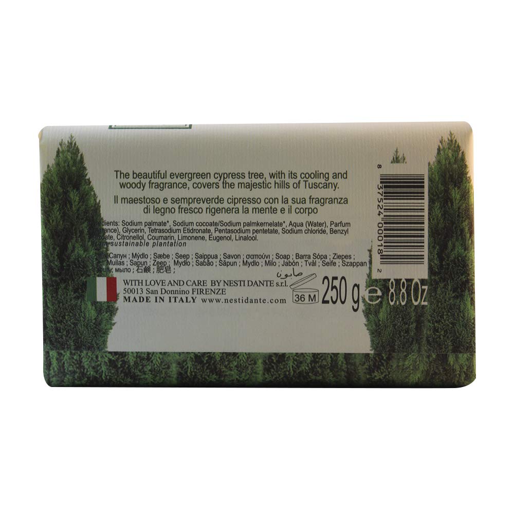 Nesti Dante Nesti dante dei colli fiorentini triple milled vegetal soap - cypress tree, 8.8oz, 8.8 Ounce Beauty & Personal Care Nesti Dante
