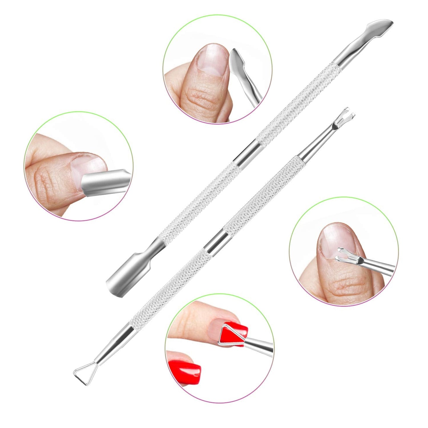 Cuticle Trimmer Cuticle Remover with Cuticle Pusher, XUNXMAS Professional Stainless Steel Durable Pedicure Manicure Tools Cutter Nipper Scissor Beauty & Personal Care XUNXMAS