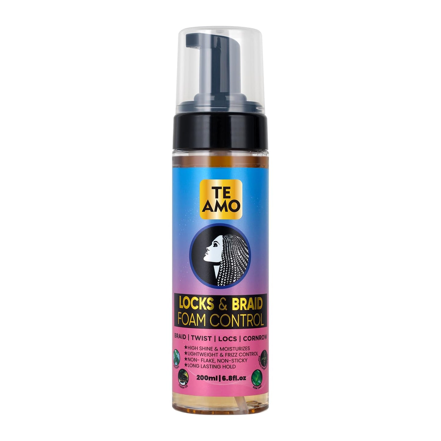 Te Amo Locks & Braid Foam Control - Long-Lasting Braid Foam for braiding | No Frizz or Fraying | Moisturizes & Seals Braids, Locs, Twists & Cornrows Beauty & Personal Care Te Amo