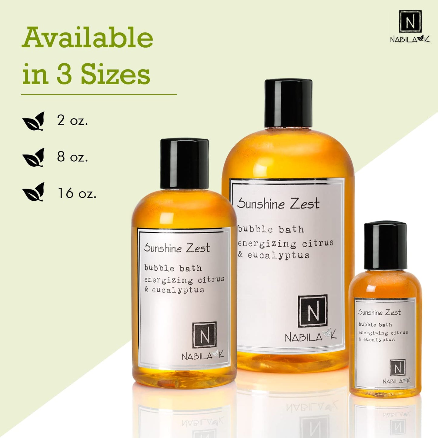 Nabila K Sunshine Zest Bubble Bath with Citrus & Eucalyptus | Natural & Organic, Sulfate-Free, Tear-Free | Luxury Aromatherapy Bath Soak for Sensitive Beauty & Personal Care Nabila K