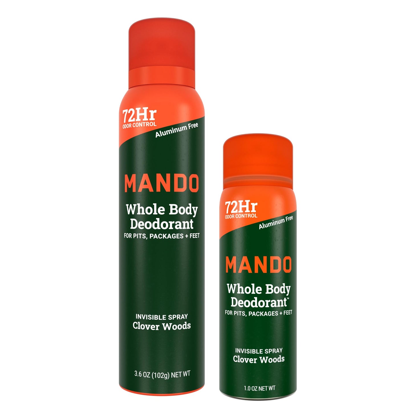 Mando Whole Body Deodorant for Men - Invisible Spray Deodorant (Full Size and Mini) - 72 Hour Odor Control, Aluminum Free, Benzene Free - 3.6 oz Beauty and Personal Care Mando