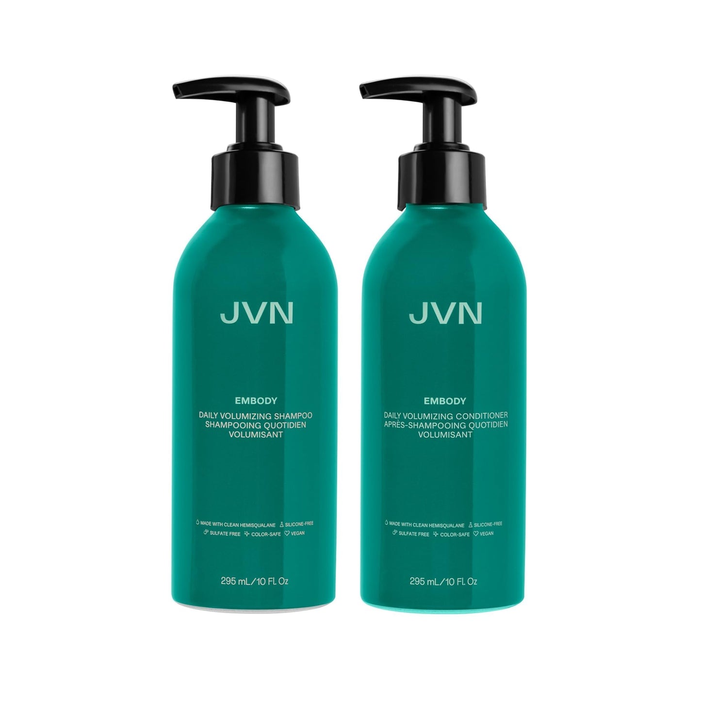 JVN Embody Volumizing Shampoo and Conditioner Set, 20 Fl Oz, Color Safe Clarifying Shampoo for Build up, Adds Fullness, Moisture, Restores Shine, Hair Beauty & Personal Care JVN