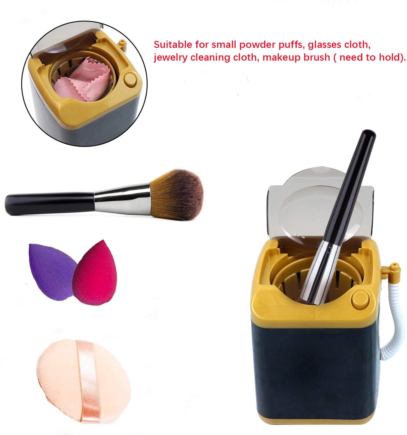 AUEAR, Makeup Brush Sponge Washing Machine Cleaner Device Plastic Automatic Cleaning (Black, Comes with Bucket) Beauty & Personal Care AUEAR