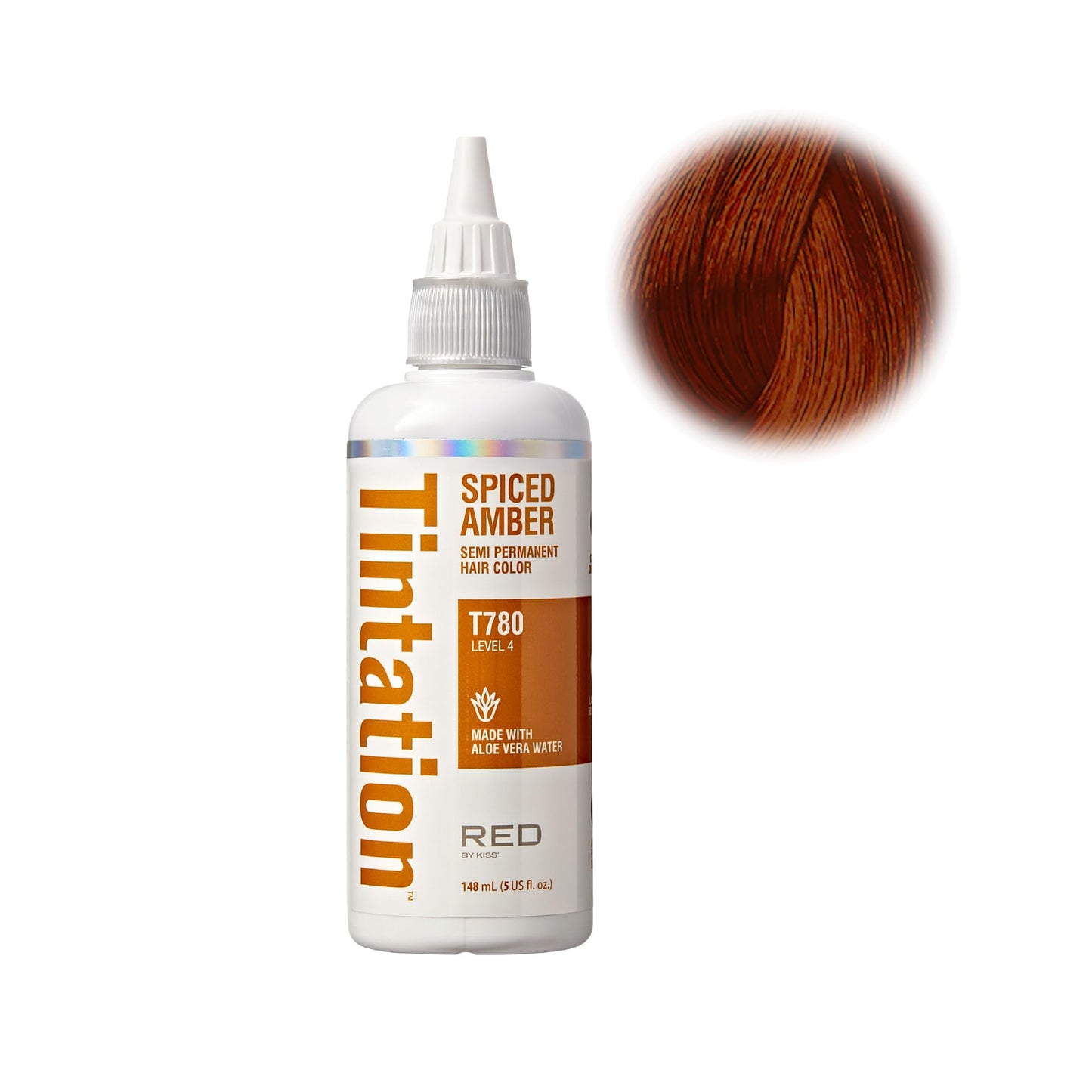 Red by Kiss Tintation Semi-Permanent Hair Color, Aloe Vera Water Based, Argan Oil, Olive Oil, Collagen & Keratin, Long-Lasting Color Dye (Spiced Beauty & Personal Care Red by Kiss