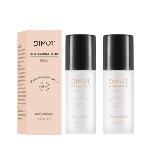 Roll-On Body Deodorant Serum?48H Odor Control + 5% Glycolic Acid?Underarm & Bikini Line Care (2 PC, Woody Sandalwood) Beauty and Personal Care DIMOT