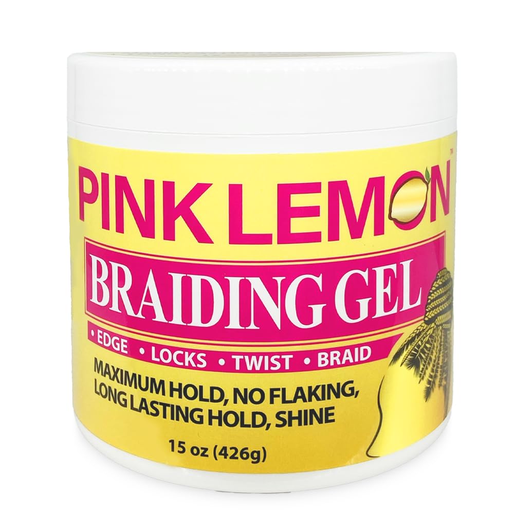 PINK LEMON Braiding Gel- Maximum Hold, No Flaking, Long Lasting Hold, High Shine. For Micro, Inter, Dread, Faux, Loc, Twist, Braid, Edge. (15 oz) Beauty & Personal Care PINK LEMON