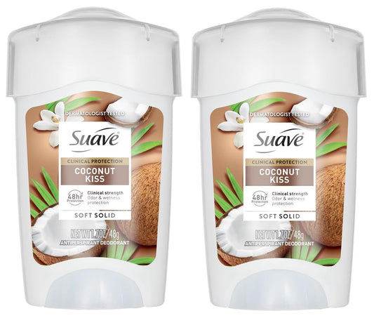 Suave Clinical Antiperspirant Deodorant, Coconut Kiss, 1.7 oz(2 Pack, Packaging May Vary) Beauty and Personal Care Suave