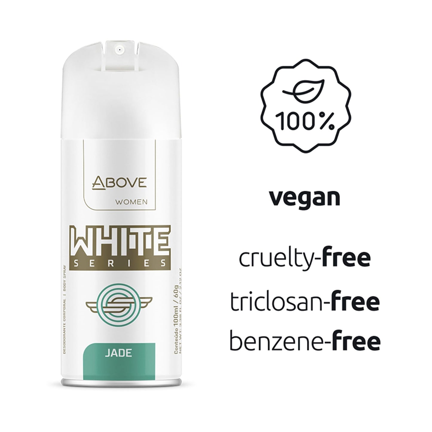 ABOVE White Series Body Spray, Jade, 2.12 oz - Deodorant Spray - Masks Perspiration Odors - Long-Lasting Dry Spray - Paraben-Free - Cruelty-Free Beauty and Personal Care ABOVE
