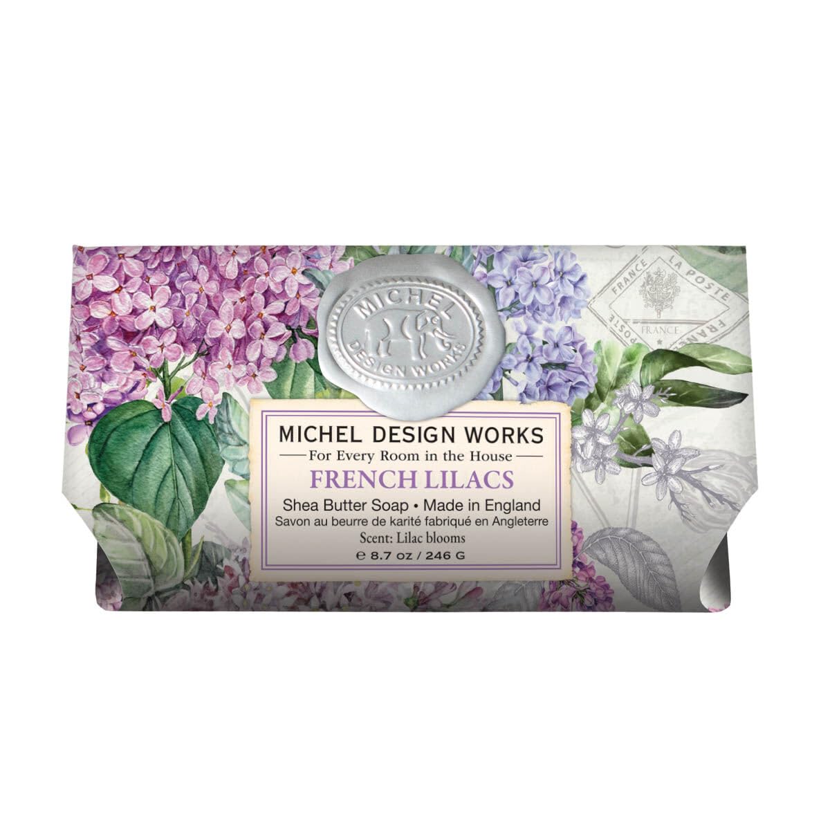 Michel Design Works Soap Bar, French Lilacs Large, Beautiful Design, Triple-milled Beauty & Personal Care Michel Design Works