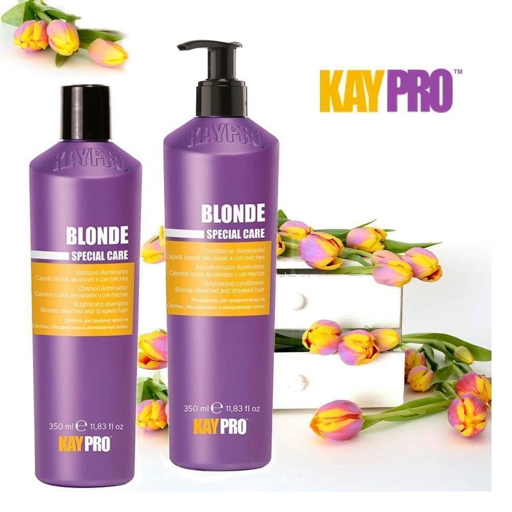 KAYPRO Special Care Blonde Hair Set Shampoo 350ml + Conditioner 350ml + Serum 100ml - Italian (Hair Care Set for Blonde Hair, Tone Protection Beauty & Personal Care KAYPRO