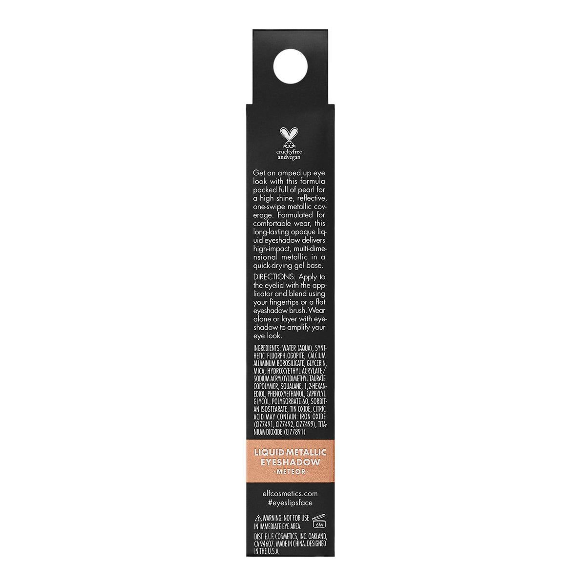 e.l.f. Liquid Metallic Eyeshadow, Quick-Drying, Long-Lasting, Gel-Based Formula For One-Swipe Pigmented Coverage, Vegan , Meteor Beauty & Personal Care e.l.f.