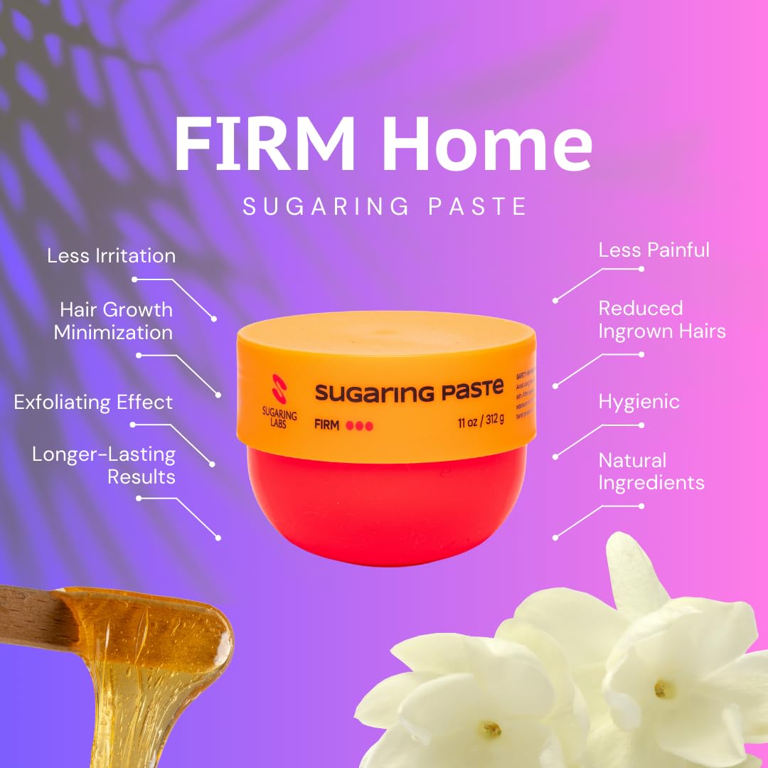 SUPER FIRM Sugaring Paste for HOME USE 11oz / 312g. Sugar Wax for BRAZILIAN and Underarms. Beauty and Personal Care Sugaring Labs