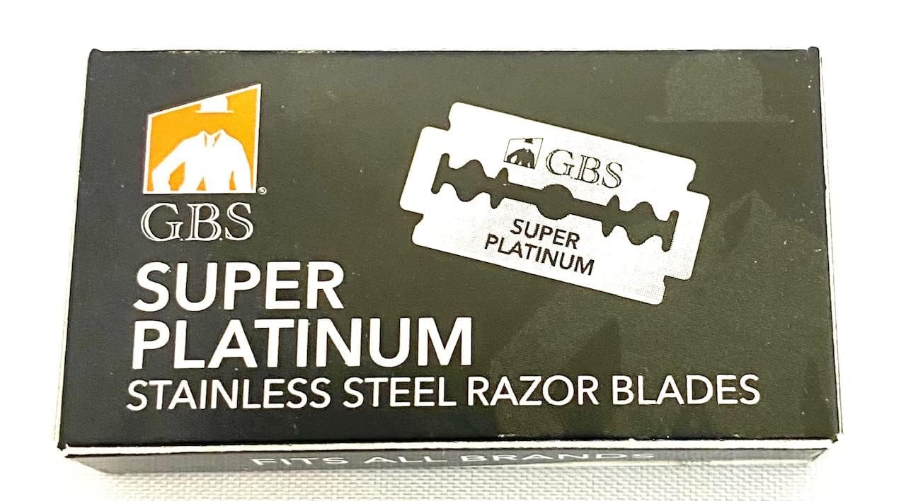 G.B.S Double Edge Blades for Double Edge, Safety and Shavette Razors - 50 Blades and Styptic Powder Jar stop shaving nicks and bleeding Beauty and Personal Care G.B.S