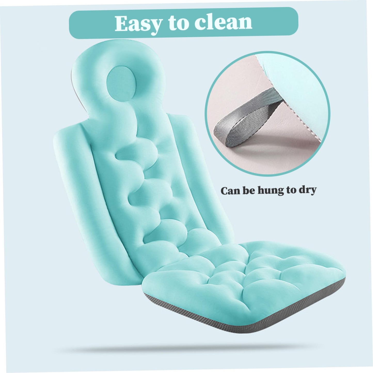 MOUNTTU Bath Cushion for Tub,16x37in Soft Non-slip Bath Pillow Breathable Leakproof Bathtub Pillow with Buckle Fast Fast Drying Skin-friendly Beauty and Personal Care MOUNTTU