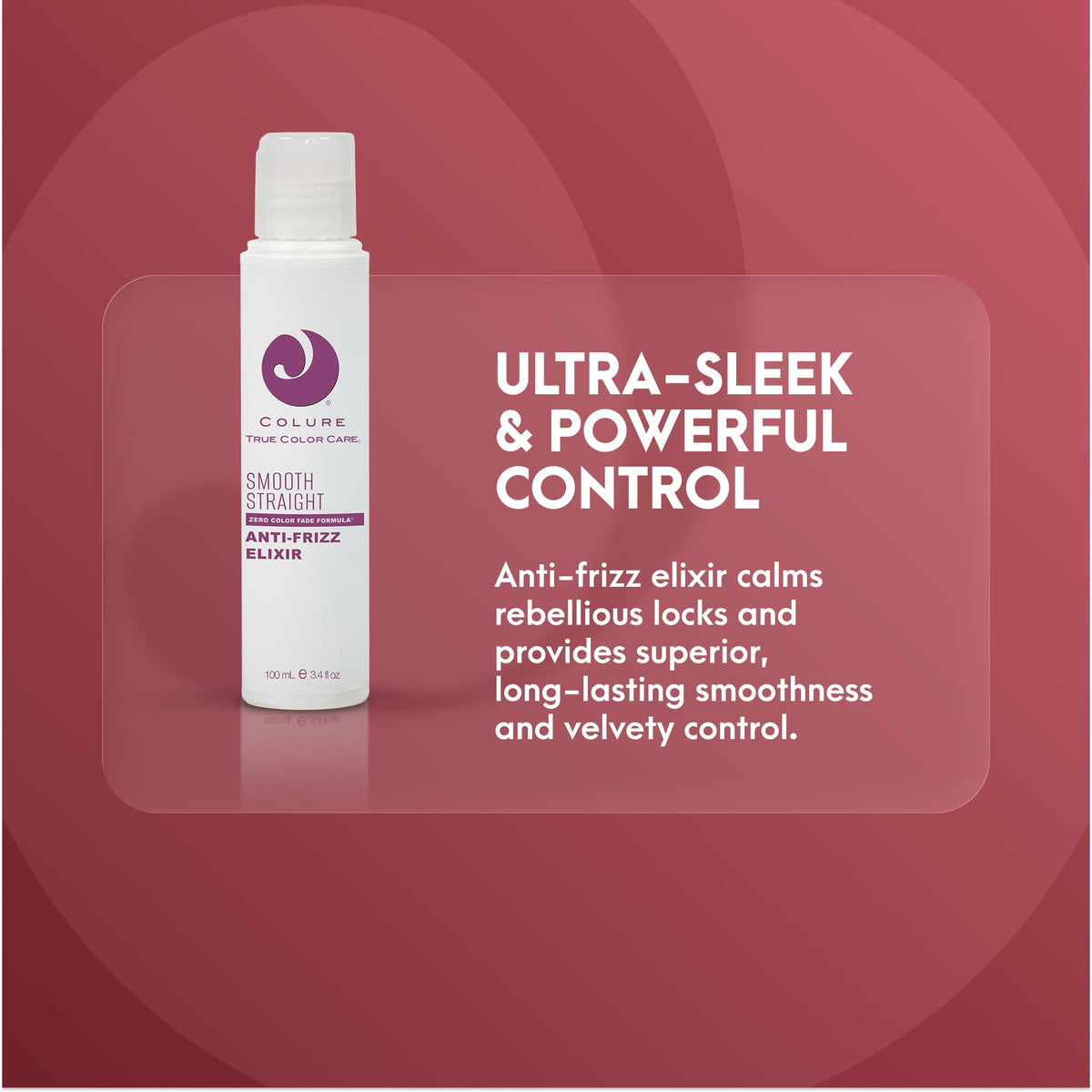 COLURE Smooth Straight Elixir 3.4 oz - Ultra Smoothing Anti Frizz Styling Cream with Heat Protection and Humidity Control