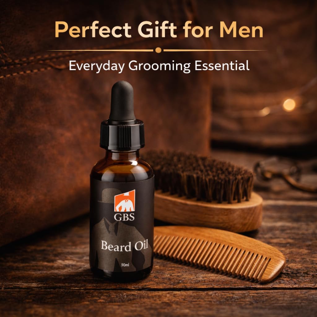 G.B.S Men’s Beard Oil with Glass Dropper - Natural Conditioning Oil for Softening & Moisturizing (1 oz) Beauty and Personal Care G.B.S