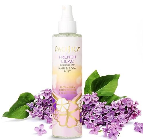 Pacifica French Lilac Hair & Body Mist - Clean Vegan Floral Hair Perfume Spray for Women, Fresh-Cut Lilac, Magnolia & Heliotrope Notes, Alcohol-Free Beauty & Personal Care Pacifica
