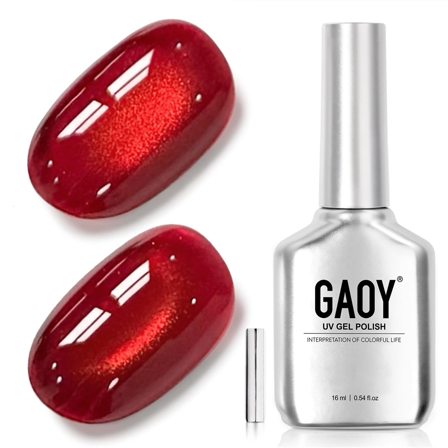 GAOY Cat Eye Gel Nail Polish, Glitter Holographic Nail Polish with Magnet, 16ml Reflective Translucent UV Gel for Nail Art, 1139 Chafer Green Beauty and Personal Care GAOY Default Title