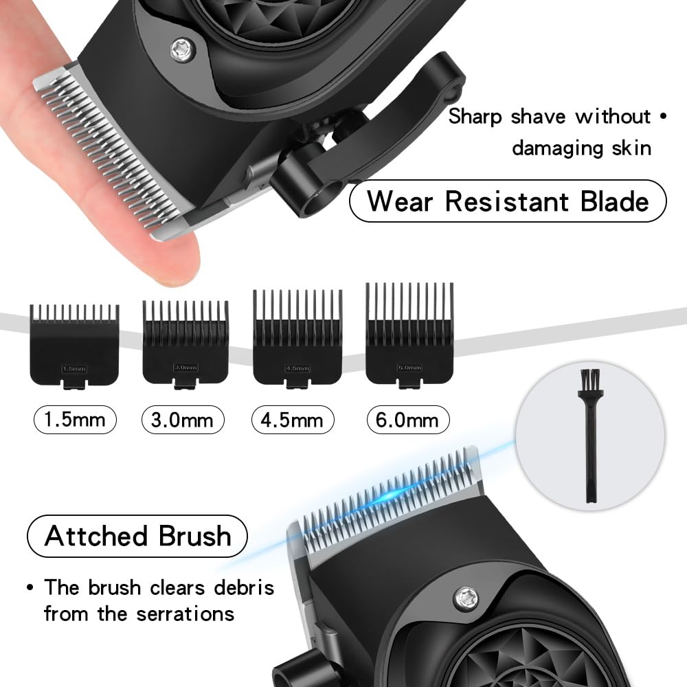 Professional Hair Clippers Set for Men Cordless Cutting Kit Barber Rechargeable Trimmer with LED Display, Gifts for Beauty and Personal Care QDKVTNDJZ