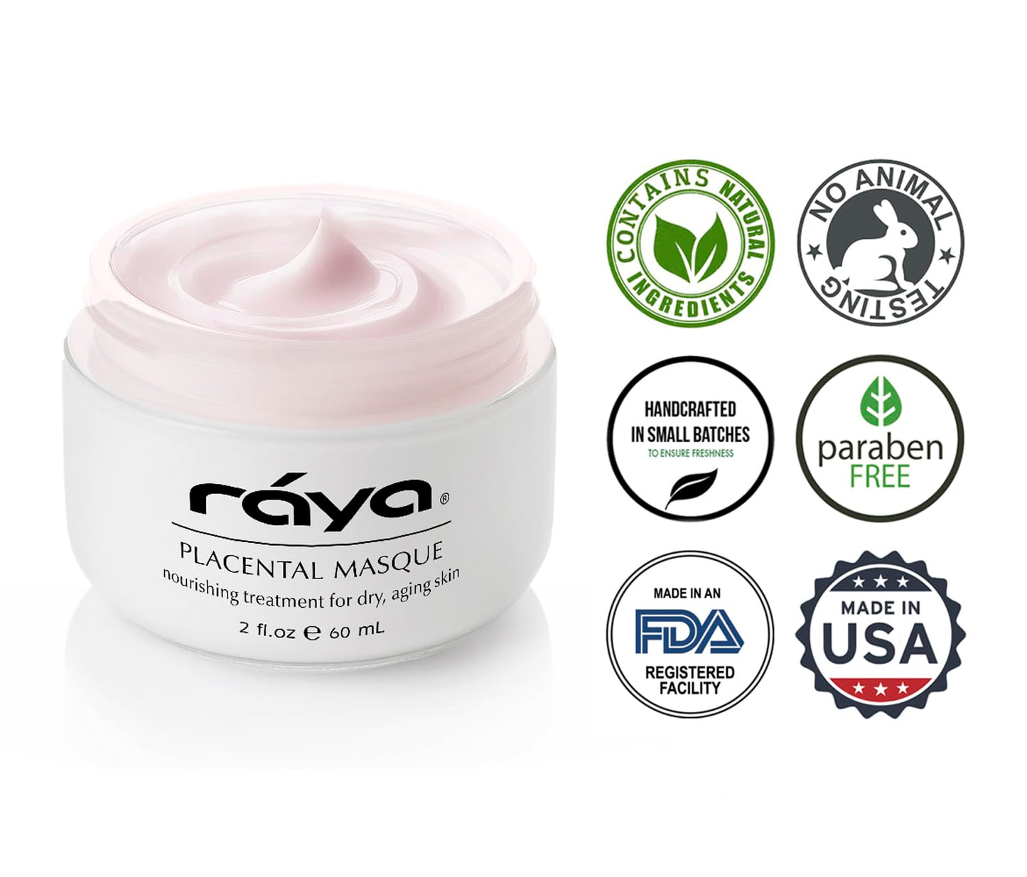 Raya Placental Masque (606) | Nourishing Facial Treatment Mask for Dry or Aging Skin | Revitalizes and Helps Reduce Lines and Wrinkles Beauty & Personal Care Raya