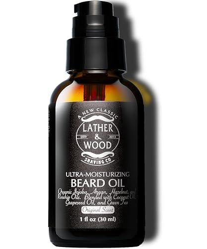 Lather & Wood Beard Oil For Men - Premium Blend - Spill-proof Pump - Original Scent - 1oz Beauty & Personal Care Lather & Wood Shaving Co