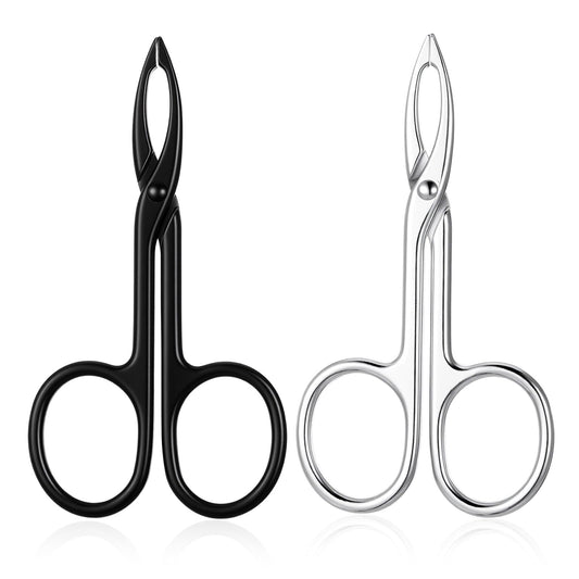 2 PCS Scissor Tweezers with Handles, Scissor Tweezers for Eyebrows, Metal Straight Tip with Handle Pluckers Tweezers Scissors for Remover Facial Hair Beauty and Personal Care Tweruna