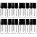 Beautyflier 20 Pack 1.5 ml Empty Lip Gloss Tubes Containers Clear Mini Refillable Lip Balm Bottles with Rubber Inserts for Lipstick Samples Travel DIY Beauty & Personal Care Beautyflier