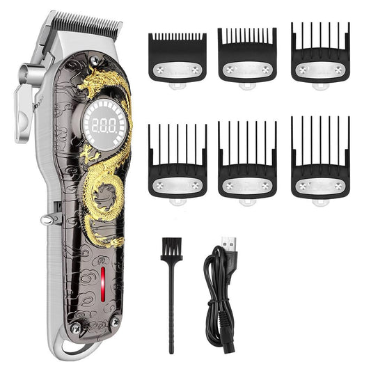 Hair Clippers for Men, Professional, Cordless for Cutting, Beard Trimmer, Barber with Power Motor,LED Display,6 Limit Combs,Rechargeable Electric Beauty and Personal Care QDKVTNDJZ