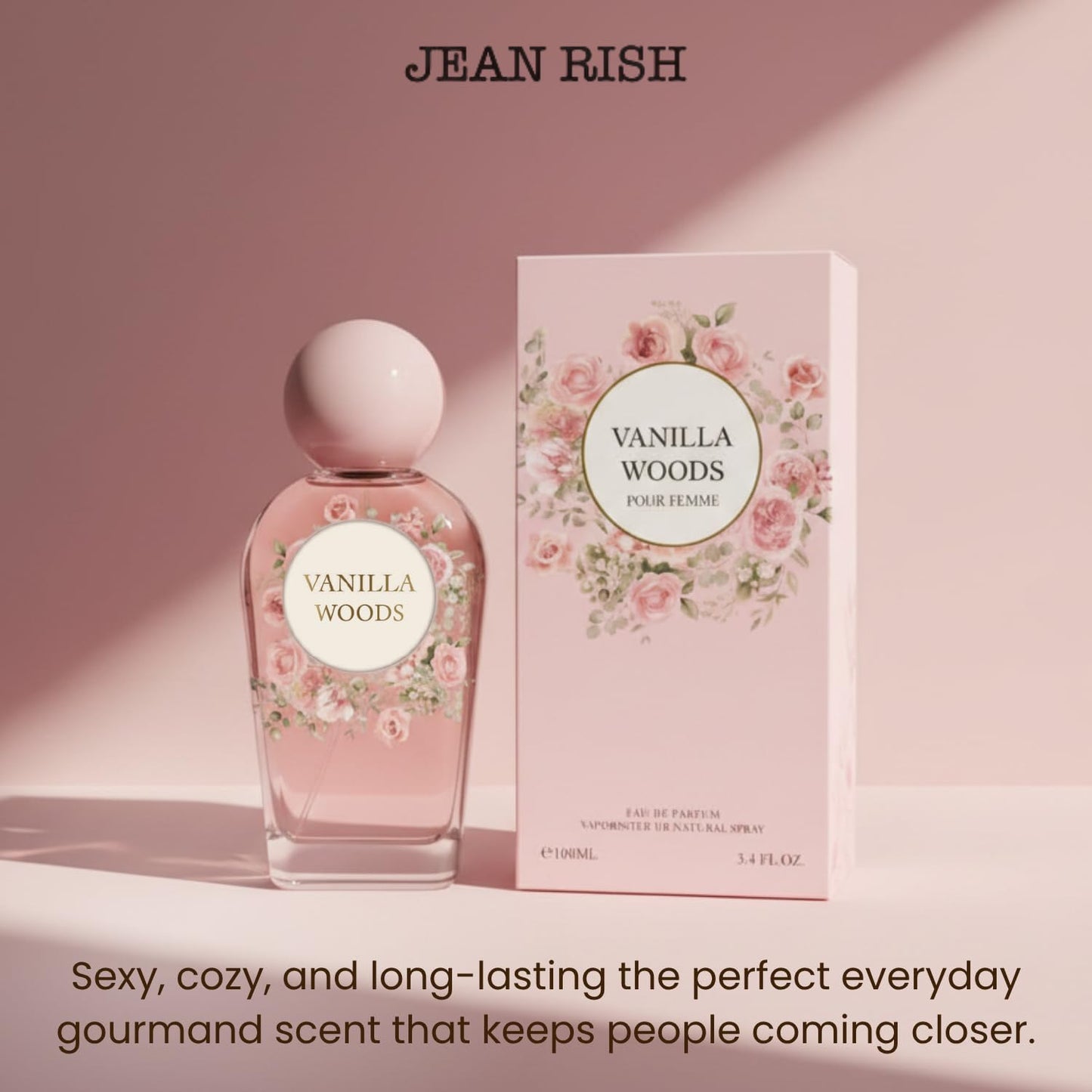 Jean Rish Vanilla Woods Perfume for Women Eau De Parfum, Long-Lasting Luxury Fragrance, Made In USA - Pink Pepper, Vanilla, Sandalwood Scent - 100ml Beauty & Personal Care Jean Rish