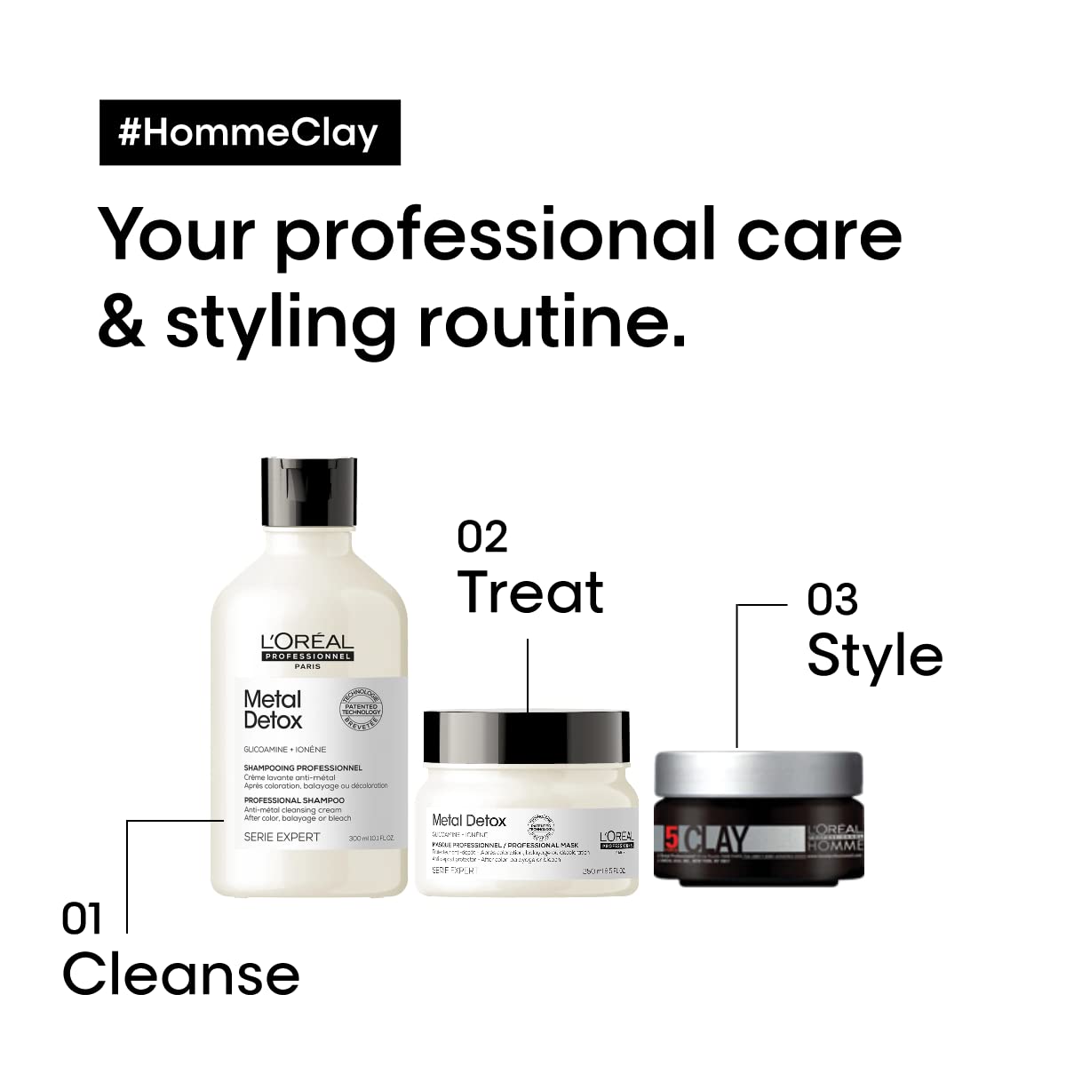 L'Oréal Professionnel Paris Men’s Styling Clay - For All Hair Types, Provides Strong Hold and Matte Finish Beauty & Personal Care L'Oréal Professionnel Paris