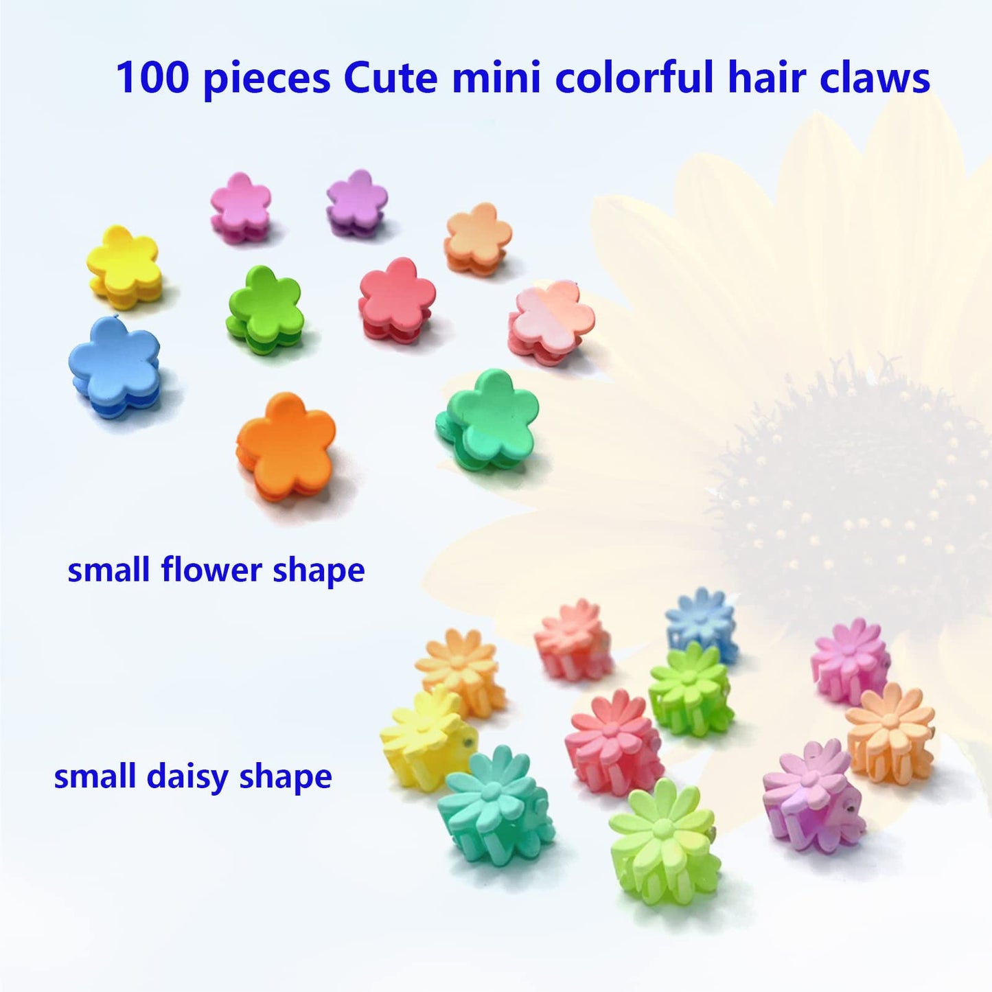 MOODKEY Kids Hair Accessories: 100PCS Mini Daisy Claw Clips, Barrettes, Cute Bangs Pins in Candy Colors for Girls, Teens, and Toddlers (Random Colors) Beauty & Personal Care MOODKEY