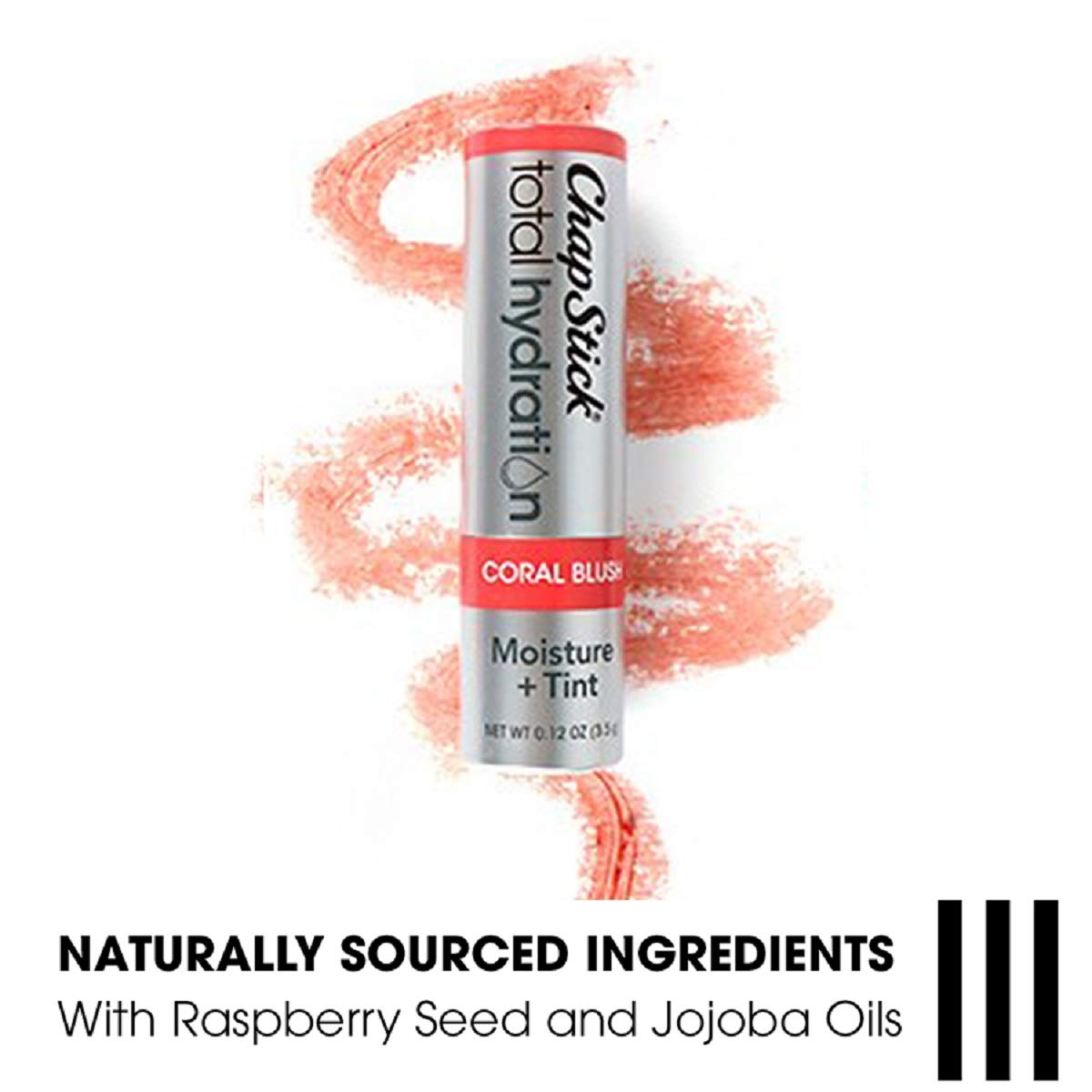 ChapStick Total Hydration Moisture + Tint Coral Blush Tinted Lip Balm Tube, Tinted Moisturizer - 0.12 Oz Beauty & Personal Care ChapStick