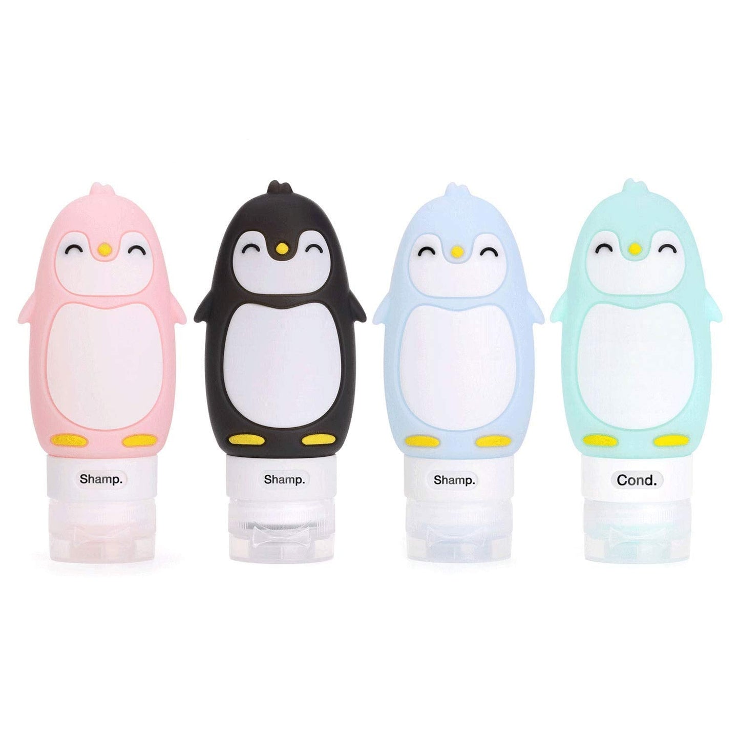 AUTENS Leakproof Silicone Travel Bottles Accessories Set,3oz (90ml) 4 Pack Refillable Cute Penguin Travel Containers for Shampoo,Lotion Sunscreen ect. Beauty & Personal Care AUTENS
