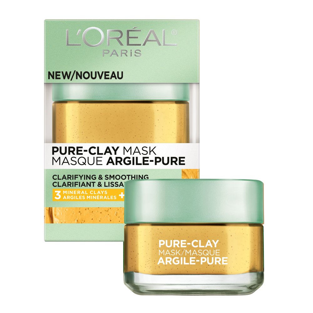L'Oreal Paris Skincare Pure Clay Face Mask with Yuzu Lemon for Rough Skin to Clarify & Smooth, Clay Mask, at home face mask, 1.7 oz. Beauty & Personal Care L'Oreal Paris