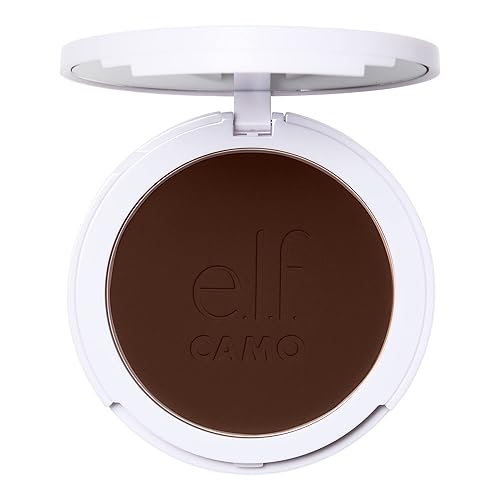 e.l.f. Camo Powder Foundation, Lightweight, Primer-Infused Buildable & Long-Lasting Medium-to-Full Coverage Foundation, Rich 660 N Beauty & Personal Care e.l.f.