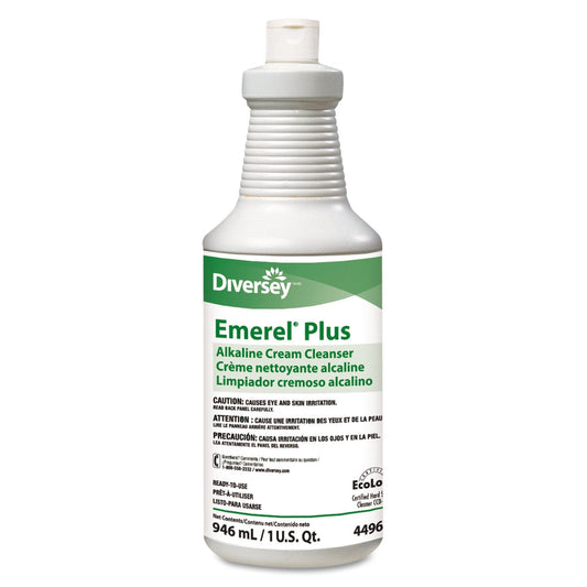 Diversey 94496138 Emerel Plus Cream Cleanser Odorless 32 oz Squeeze Bottle 12/Carton Beauty & Personal Care Diversey