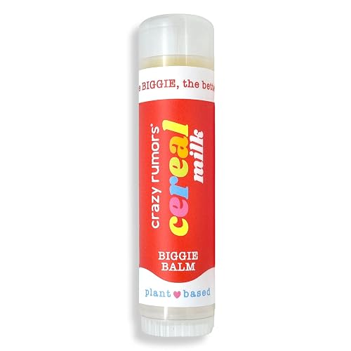 Crazy Rumors Biggie Cereal Milk Flavored All Natural, Plant Based Lip Balm to Moisturize and Nourish your Lips - Cereal Milk Biggie Tube 0.6 oz (4x Beauty & Personal Care Crazy Rumors