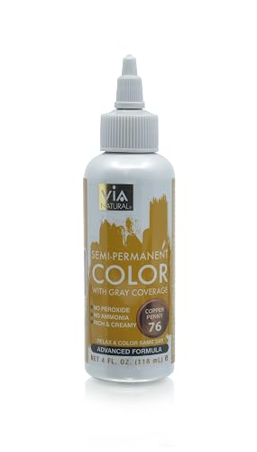Via Natural Semi-Permanent Hair Color, 4oz - Copper Penny #76 Beauty & Personal Care Via Natural